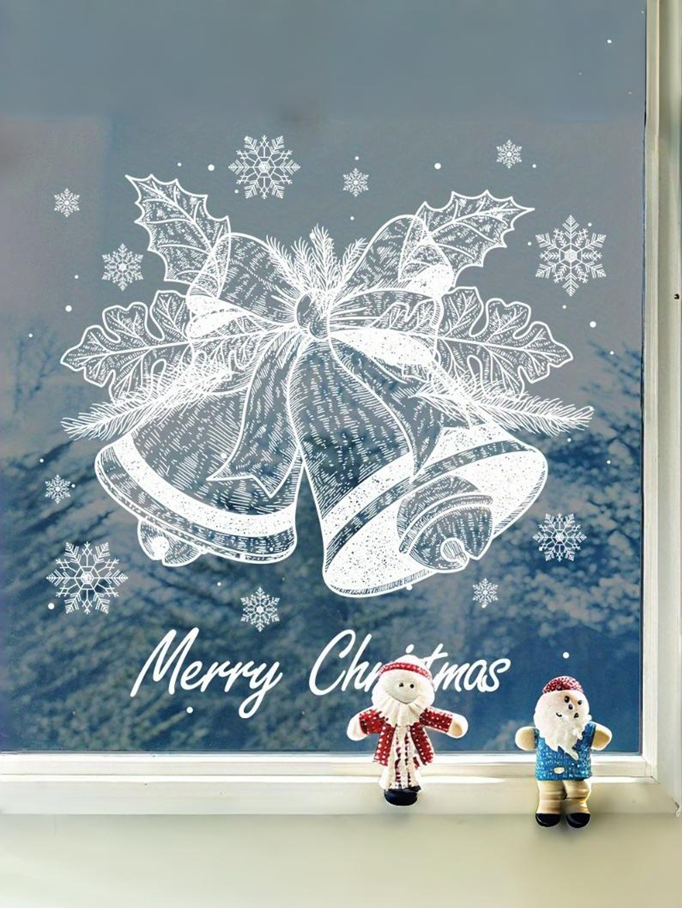 Merry Christmas Bell Window Stickers